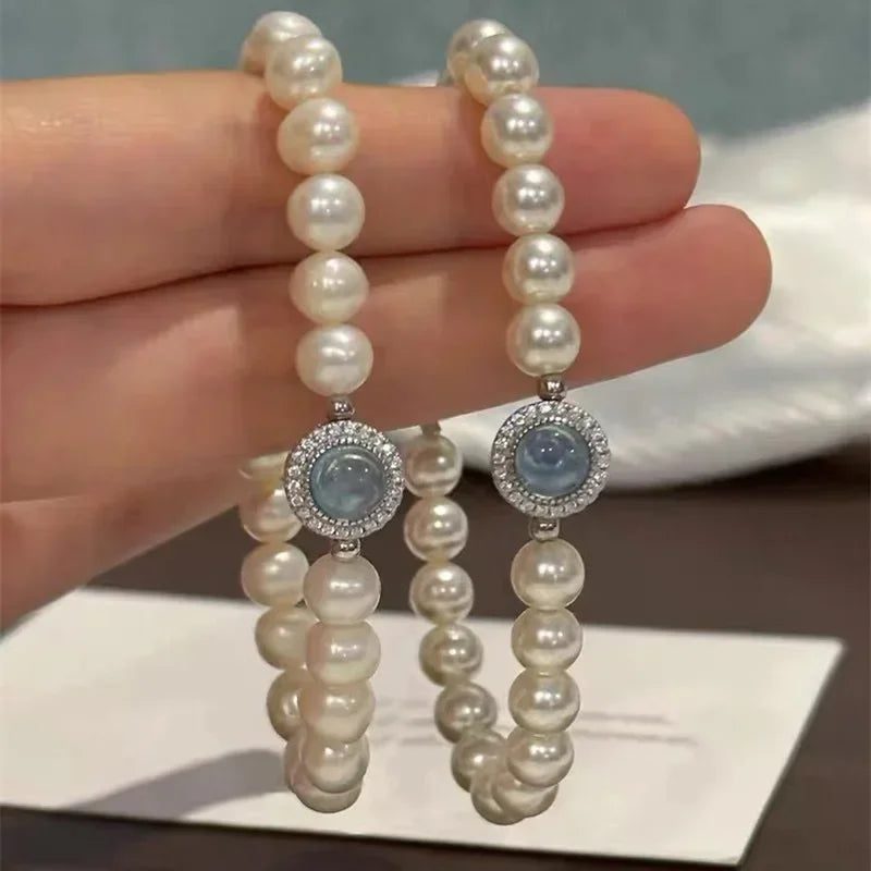 Luxury 925 Silver Pearl Bracelet for Women