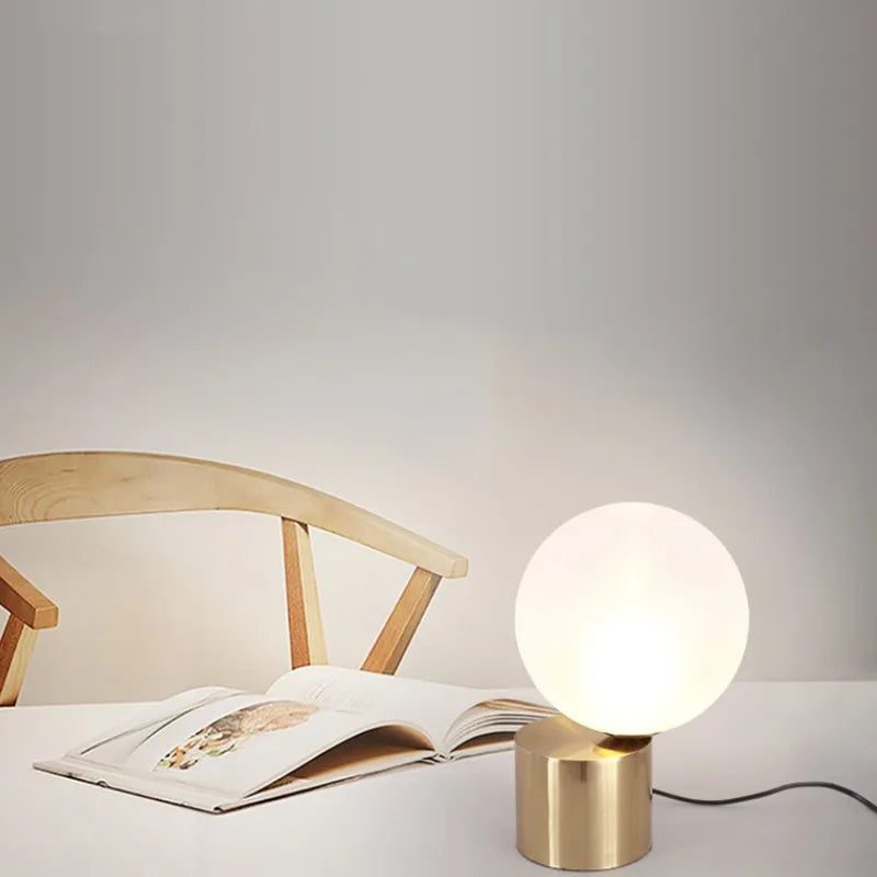 Modern Circular Glass Table Lamp for Bedrooms