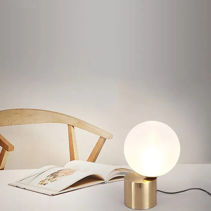 Modern Circular Glass Table Lamp for Bedrooms