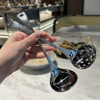 Stainless Steel Slotted Spoon with Fish Scale Handle