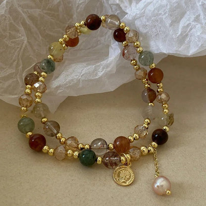 Vintage Double Layer Pearl Beaded Bracelet