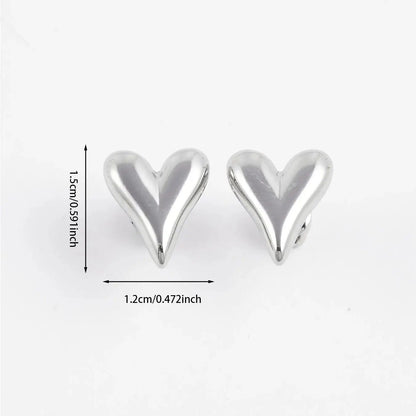 Chic Waterproof Heart Shaped Stud Earrings