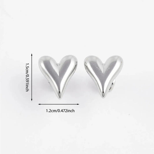 Chic Waterproof Heart Shaped Stud Earrings