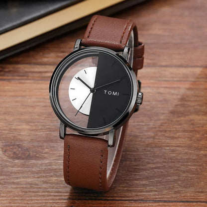 Unisex Quartz Watch with Transparent Dial