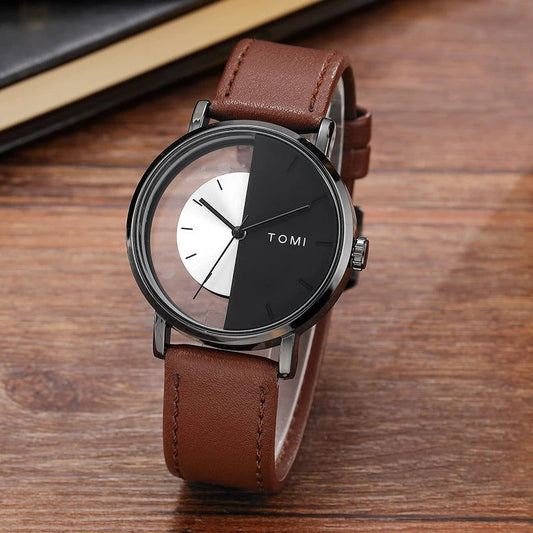 Unisex Quartz Watch with Transparent Dial