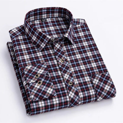 Men's Plus Size Cotton Plaid Flannel Shirt