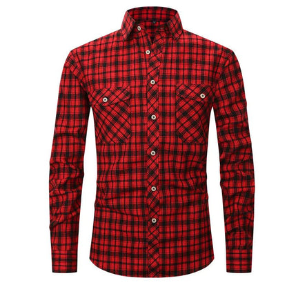 Men's Plaid Flannel Shirt Long Sleeve XXL