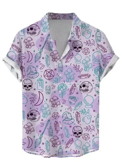 Funny Vintage Skull Floral Hawaiian Shirt