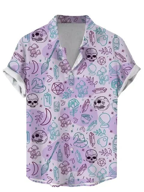 Funny Vintage Skull Floral Hawaiian Shirt
