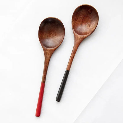 2 Wooden Soup Spoons for Kids' Meals
