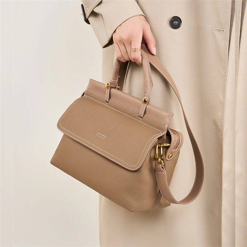 Genuine Leather Work Tote Handbags for Women