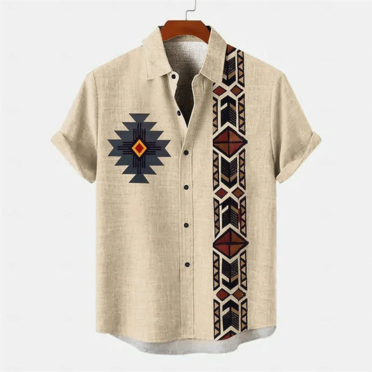 Men's Casual Short Sleeve Linen Shirt