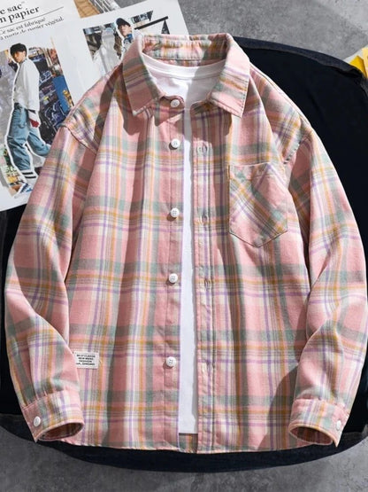 Plus Size Men's Plaid Flannel Shirt