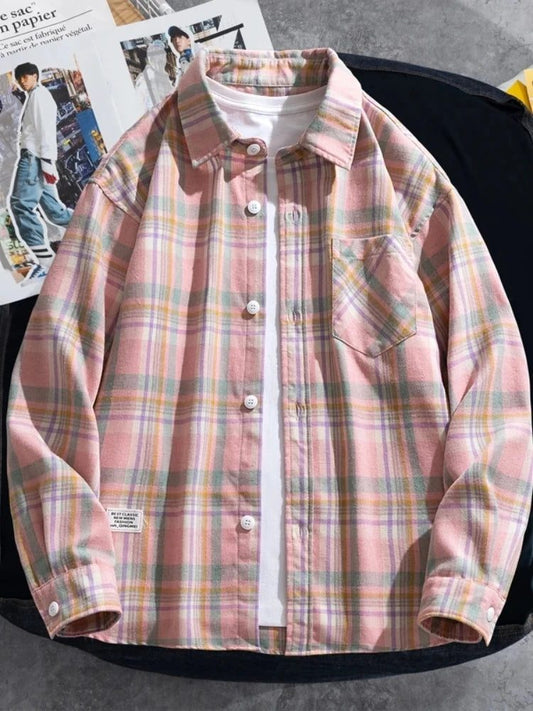 Plus Size Men's Plaid Flannel Shirt