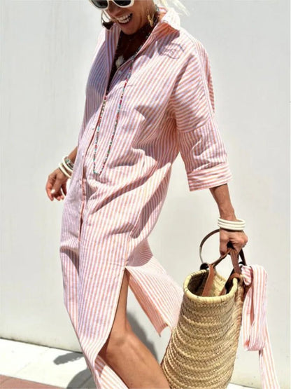Chic Striped Dress Shirts for Women 2024