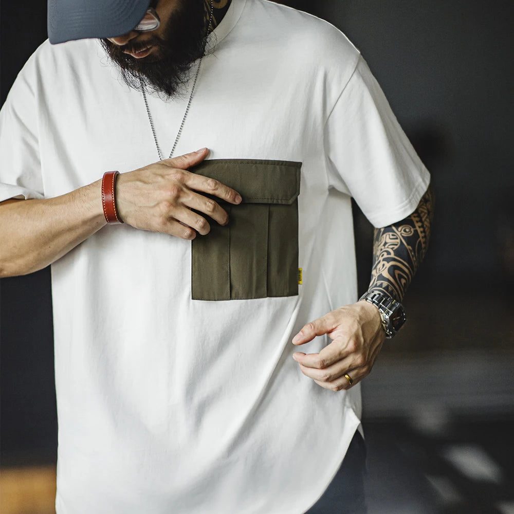 Men's Loose Pocket T-Shirt for Summer