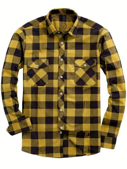 Men's Long Sleeve Plaid Flannel Shirt