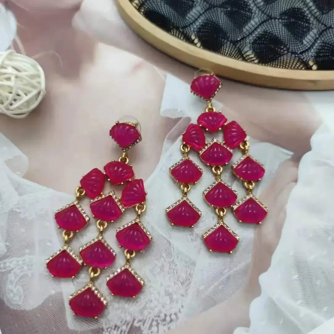 Vintage Western Gothic Crystal Tassel Earrings