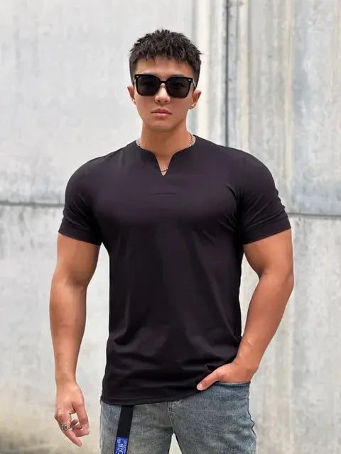 Men's Slim Fit V-Neck T-Shirt - Summer