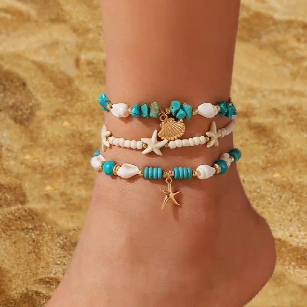 Boho Vintage Turquoise Anklet for Women