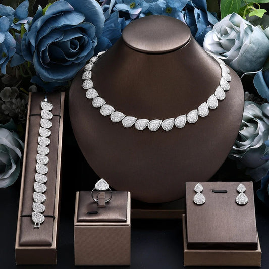 Luxury Wedding Jewelry Set: 4 Pieces
