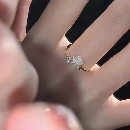 Vintage Rose Flower Rings for Women Jewelry