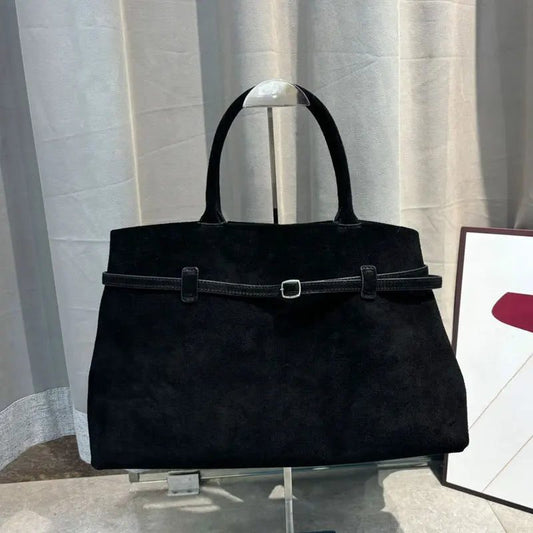 Burgundy Suede Tote Bag for Women