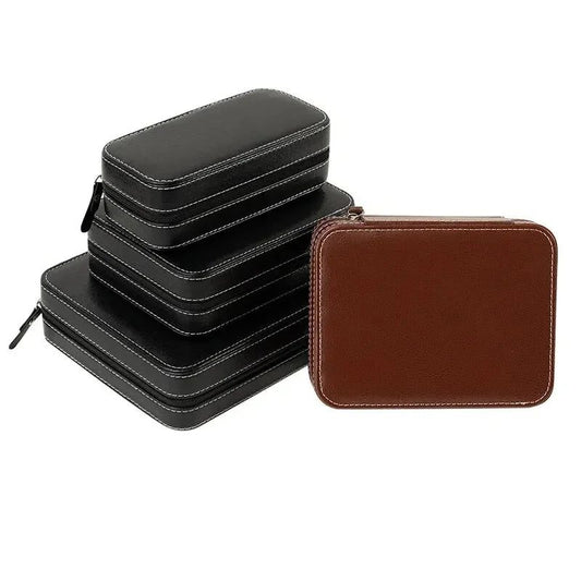 Portable Travel Watch Case with Zipper Storage