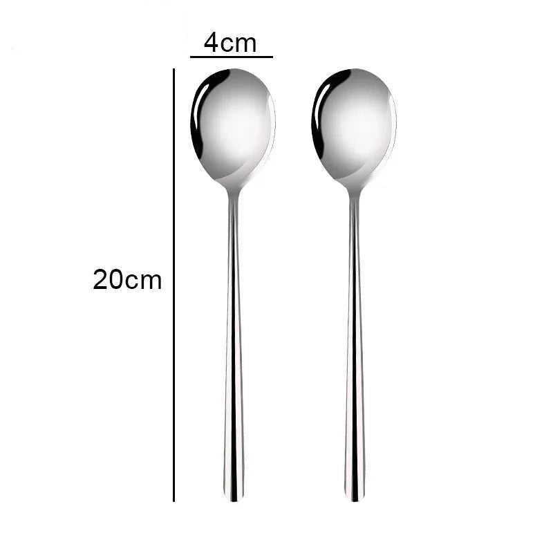 Large Stainless Steel Soup Spoons with Long Handle