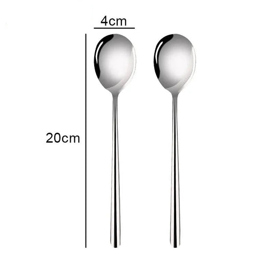 Large Stainless Steel Soup Spoons with Long Handle