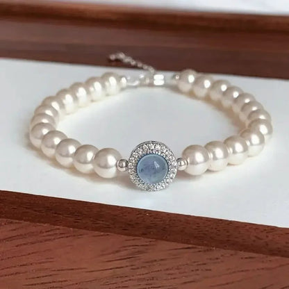 Luxury 925 Silver Pearl Bracelet for Women