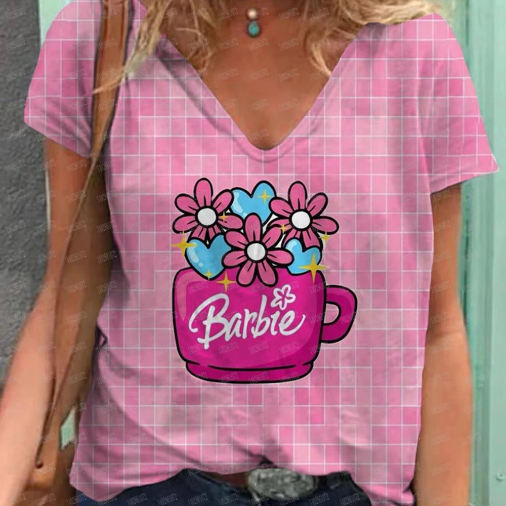 Stylish V-Neck Summer T-Shirt for Women