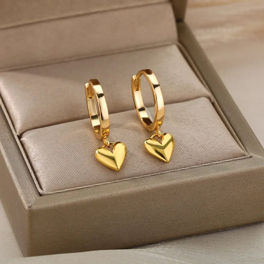 Waterproof Gold Starfish Heart Claw Earrings