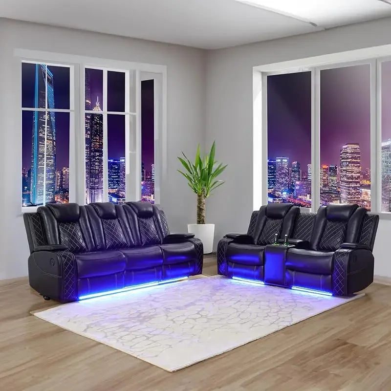 LED Recliner Sofa Set for Living Room