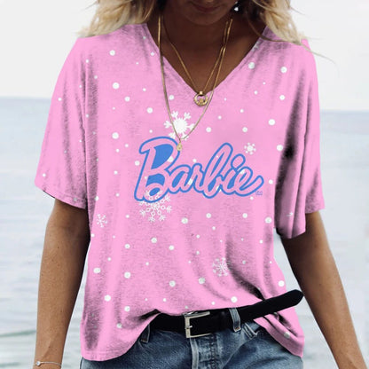 Classic Pink V-Neck T-Shirt for Women