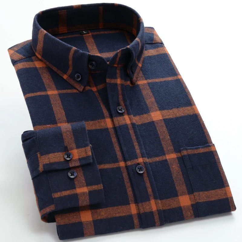 Men's Red Checkered Flannel Golf Shirt