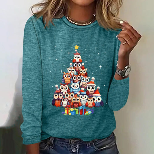 Cute Cotton Owls Women's Christmas T-Shirt