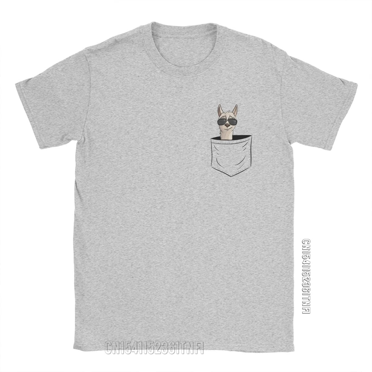 Cool Men's Alpaca Pocket T-Shirt with Sunglasses