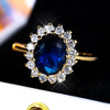 Vintage Blue Zircon Engagement Ring for Women