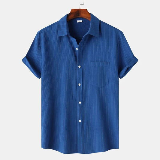 Men's Green Linen Short Sleeve Shirts