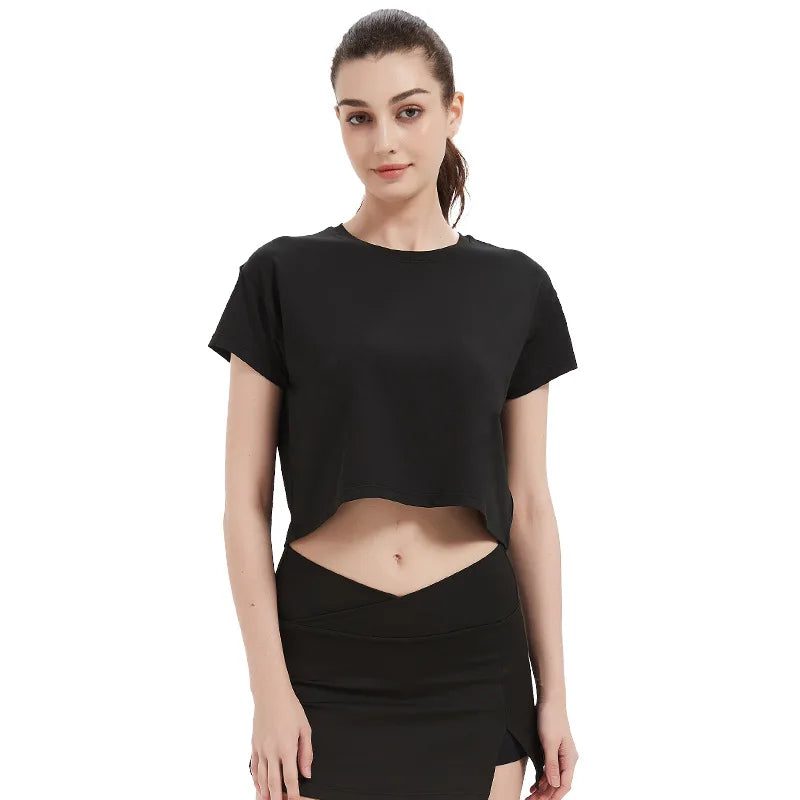 2024 Cropped T-Shirt Women’s Summer Yoga Running Top