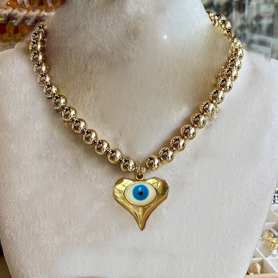 Chunky Cherry Pendant Necklace with Pearls