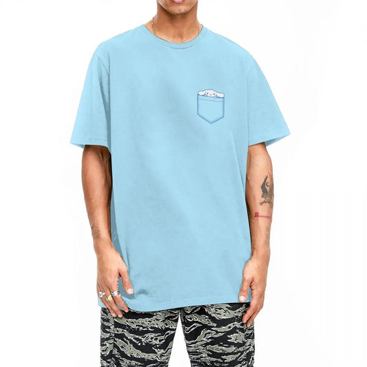 Vintage Cotton Pocket T-Shirt for Men Women