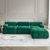 Modern 93 Inch Green Velvet L-Shaped Sofa