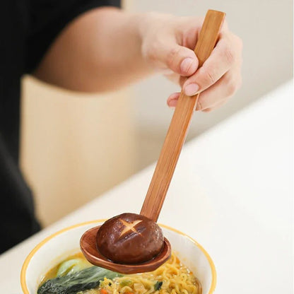 2 Wooden Soup Spoons for Kids' Meals