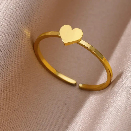 Waterproof Aesthetic Heart Gold Wedding Ring