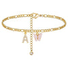Waterproof Initial Letter Anklets for Women