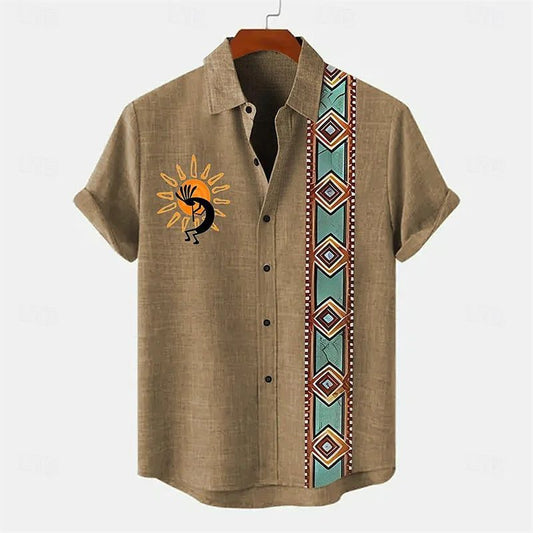 Men's Casual Short Sleeve Linen Shirt