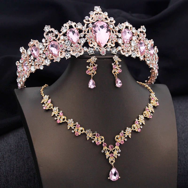 Luxury Bridal Crown Jewelry Set for Weddings