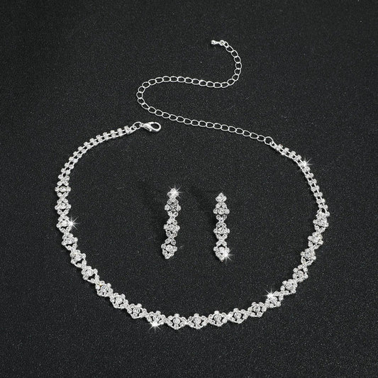Elegant Bridal Crystal Necklace and Earrings Set